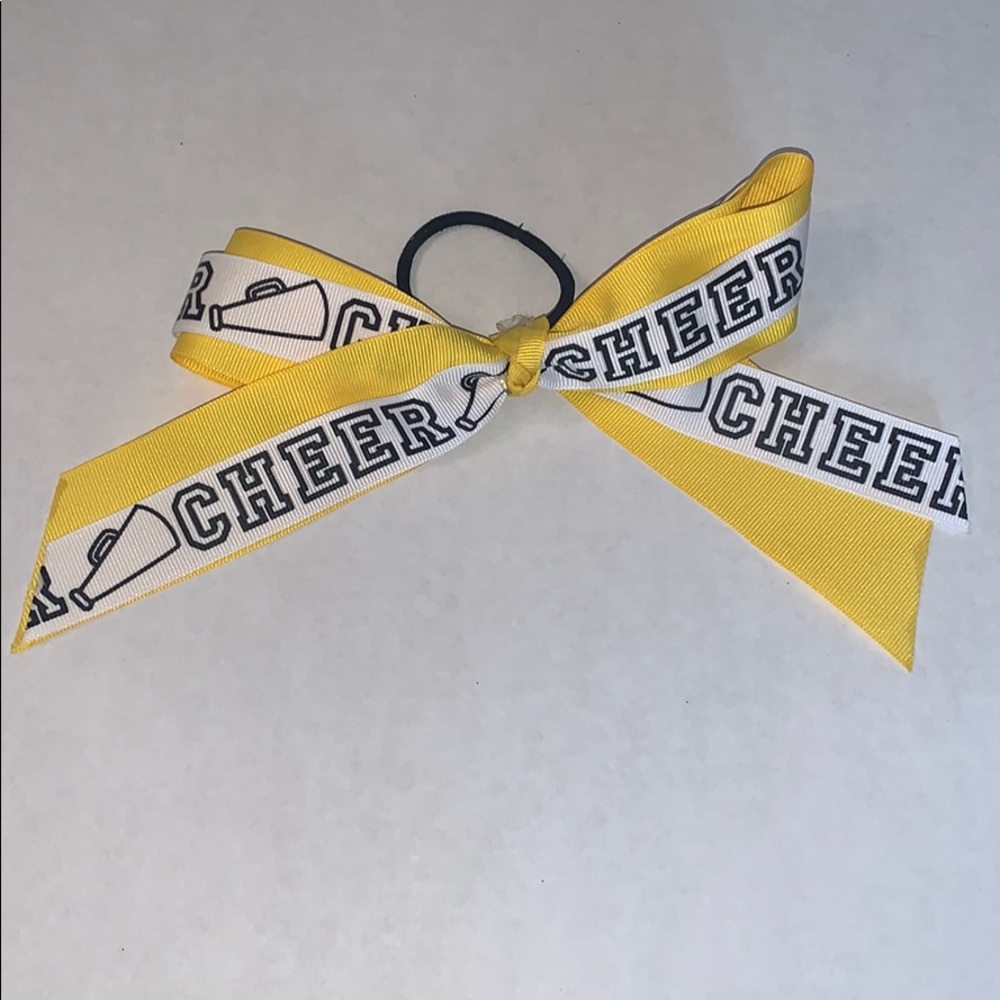 Yellow & White Cheerleading Bow